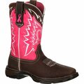 Durango Lady Rebel by Benefiting Stefanie Spielman Women's Western Boot, DARK BROWN/PINK, M, Size 7 RD3557